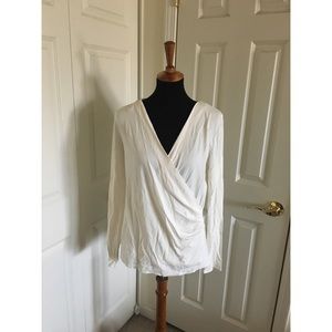 Ann Taylor wrap long sleeve top NWT